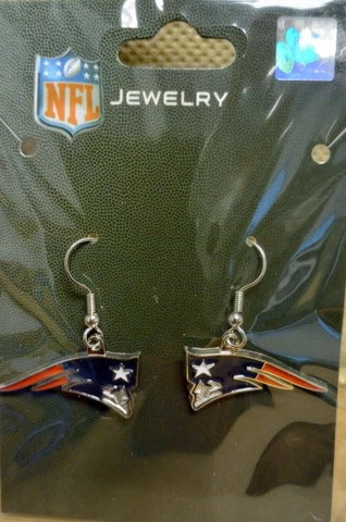 New England Patriots Trendy Earring's with Colorful Logo - NFL Licensed Jewelry Cover