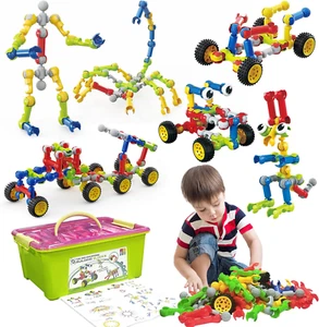 Stem Building Toys for 3 4 5 6 7 8 Year Old Boys Girls Kids,180 Pieces Building - Picture 1 of 7
