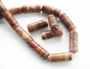 Zebra Jaspis Perlen Walzen 7,5x20mm 20 Stück SERAJOSY - Bild 1 von 1