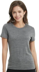 Camisetas para mujer MERIGREENY 100 % lana merino, capa base ligera - GRIS (L) - Imagen 1 de 7