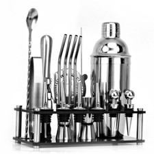 20pz Cocktail Shaker Set 750ml Shaker Barkeeper Kit Mixer con Supporto