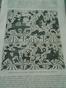 Une broderie historique Malacca 1872 Gravure Old Print - Picture 1 of 1