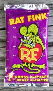 VINTAGE Ed Roth Rat Fink 1995 SEALED PACK Playcaps Pogs Metal Brass Slammer - Bild 1 von 4