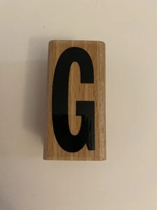 Letter G Wood Mounted Rubber Stamp EUC RS52 - Picture 1 of 3