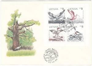 1992 Litauen FDC, Gemeinschaftsausgabe der baltischen Staaten, Vögel der Ostsee - Bild 1 von 1