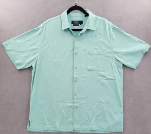 Camisa Nat Nast Para Hombre L Verde Lujo 100% Seda Preppy Costera Informal Retro Resort - Imagen 1 de 23