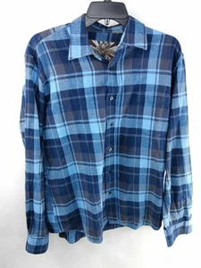 Blue Crown Herren kariertes blaues Langarm Hemd mit Knopfleiste und Tasche Gr. XL - Bild 1 von 3