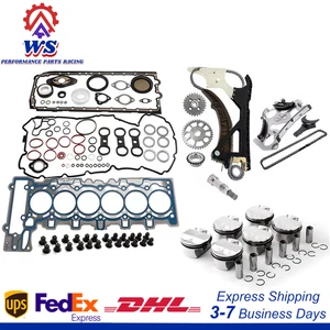 Cylinder Head Gasket Set Pistons Timing Chain Kit For BMW 3.0 N52B30 2007-2013 - Picture 1 of 13
