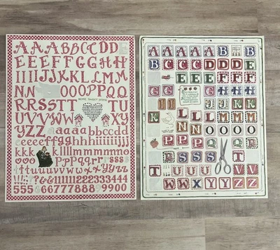 Susan Branch Pink Polka Dot & Quilted Alphabet Letters Sticker Sheets 8.5"x11" - Image 1 of 4