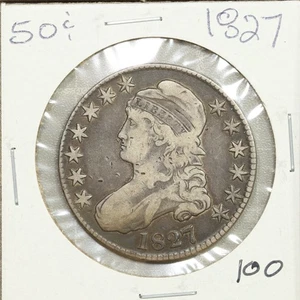1827 Capped Bust Half Dollar 50c *Circ Cam* - Picture 1 of 2