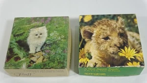 2 1997 Vintage Springbok Mini Jigsaw Puzzles Meow and Fluff - Picture 1 of 13