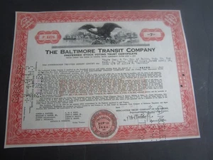 1935 - The BALTIMORE TRANSIT COMPANY - RAILROAD - Stock Certificate / Trust - Bild 1 von 1