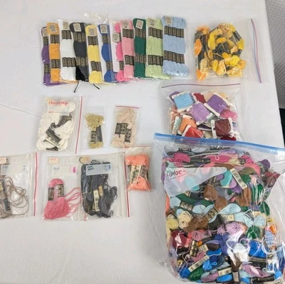 Large Lot of Embroidery Floss 250+ Some New Some Used Mixed Brands - Image 1 of 4