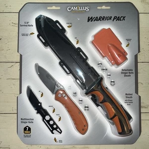 Camillus Warrior Pack 12.8 Survival Knife Stinger Knife Folding Knife Whistle - Picture 1 of 6