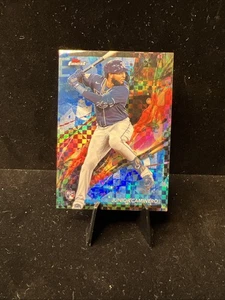 2024 Topps Finest Junior Caminero #24 Blue Checkerboard Refractor /99 RC Rookie - Bild 1 von 2