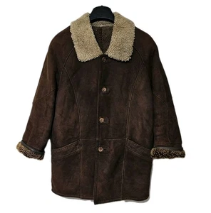 Vintage Gianni Valentino Shearling Brown Jacket Fur Coat Size Large Made n Italy - Bild 1 von 9