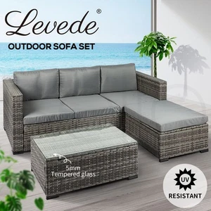 Levede 5pcs Outdoor Sofa Set Patio Furniture Setting Garden Chair Table Lounge - Picture 1 of 10