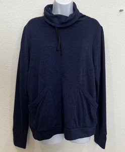 Old Navy Active Damen Large Navy Wasserfallausschnitt Hoodie Sweatshirt Pullover - Bild 1 von 9