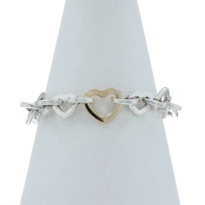 Tiffany & Co. Corazón Pulsera de Eslabones 18.4cm - Ley 925 Oro Amarillo 18k - Imagen 1 de 4
