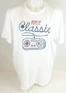 Old Navy White "Keep It Classic" Short Sleeve Graphic T- Shirt Mens Sz Large NWT - Picture 1 of 18