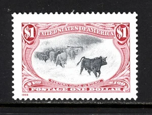 SCOTT 3209h 1998 $1 "CATTLE IN STORM" TRANS-MISSISSIPPI REPRINT ISSUE MNH OG VF! - Picture 1 of 2