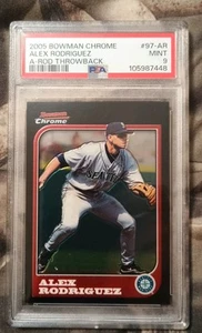 Alex Rodriguez 2005 Bowman Chrome Throwback Seattle Mariners Graded🔥 PSA 9 Mint - Picture 1 of 3