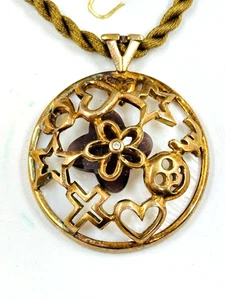 Oro Vildiridis Handmade Silver Pendant 18K Gold Plating Decorated With Diamond - Picture 1 of 9