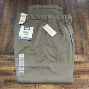 Neu mit Etikett Docker’s bequeme khaki lockere Passform plissierte Herrenhose Stretch Größe 36 x 30 - Bild 1 von 13