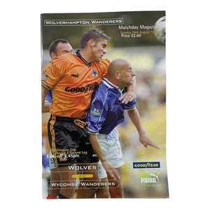 Wolverhampton Wanderers v Wycombe Wanderers Spieltagsprogramm 1999 Vintage - Bild 1 von 4