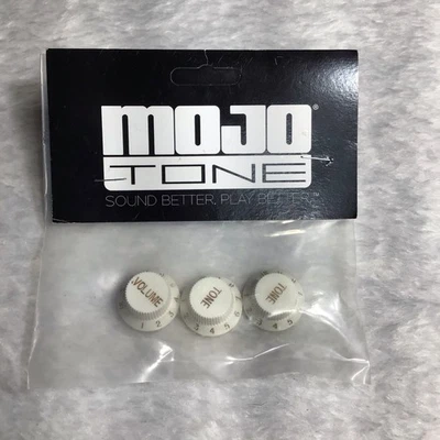 Mojotone White Stratocaster Volume And Tone Knobs Sealed - Image 1 of 3