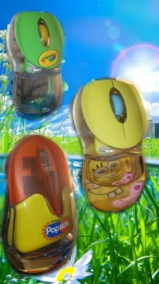 aqua mouse Frutiger aero computer mouse wired with cords lot - Image 1 of 4