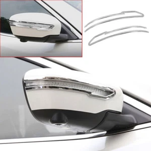 For Nissan Rogue 14-20 Chrome Exterior Rear View Side Door Mirror Strip Trims 2X - Foto 1 di 5