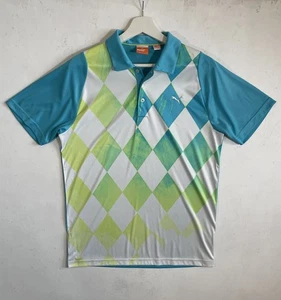 Puma Golf Poloshirt Herren Größe Small blau weiß grün Dry Cell Tech Diamond - Bild 1 von 11