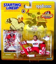 1998 Trevor Kidd Extended Starting Lineup in pkg w/ SLU Hockey Card Hurricanes