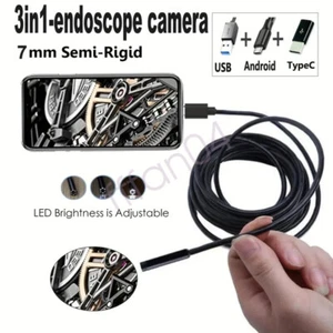 USB Type C Endoscope Borescope Snake Inspection Camera 3 in 1 for Phone Android - Picture 1 of 12