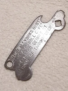 EARLY A. C. BOLL CAFE YORKS BEST, HOME of TANNHAEUSER RARE BOTTLE OPENER - Picture 1 of 5
