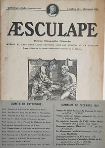 Aesculape n12- 1925 : L'Art et la Médecine (Voir Sommaire Photo) - Imagen 1 de 3