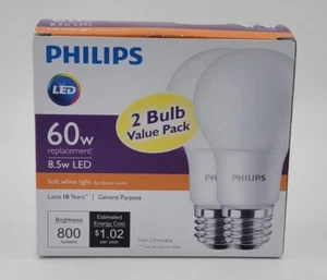 Phillips - LED 60 Watt Ersatz - 2 Stück - 800 Lumen - Neu - Bild 1 von 7