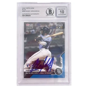  AUTO IP SIGNED Randy Arozarena 6/49 TAMPA BAY 2020 TOPP NOW CARD (BECKETT). - Picture 1 of 2