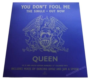 QUEEN You Don't Fool Me UK PROMO ONLY In-Store Display Card Flat Logo Poster '96 - Picture 1 of 6