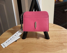 Thacker Leather Julia Card Case ~ Fuchsia ~ Brand New