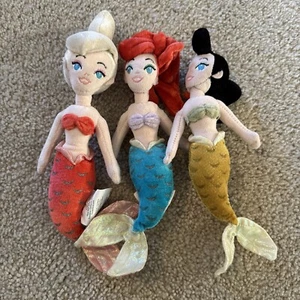 Disney Store Ariel's Sisters SET Of 3 Mini Plush Beanie RARE Adrina Aquata - Picture 1 of 16