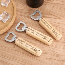 1pc Metal Beer Bottle Opener Wood Handle Drink Kitchen Bar Tool Accessory Gift