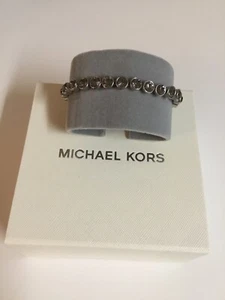 Michael Kors Silver Black Diamond Look Park Ave Tennis Crystal Bracelet NWOT - Picture 1 of 4