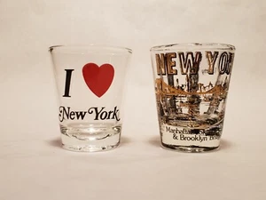 2 Nice! Vintage NEW YORK Souvenir Shot Glasses - Picture 1 of 6
