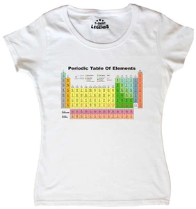 Camiseta para mujer Science Geek Tabla Periódica Elements calce femenino - Imagen 1 de 1