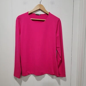 Judy P Damen Langarm Hot Pink Rundhals Stretchy Top Größe Small - Bild 1 von 7