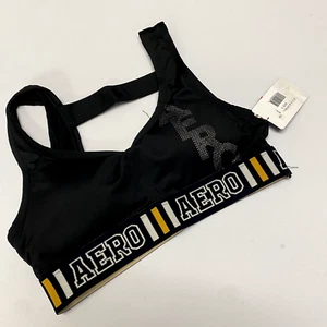Neu mit Etikett Aeropostale Aero Sport-BH Tag 2 Spiel abnehmbare Körbchen schwarz Small - Bild 1 von 5