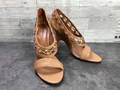 Женские туфли на каблуках Rachel Roy Finlee размер 10 M коричневые тканые кожаные туфли-лодочки с открытым носком - Изображение 1 из 4