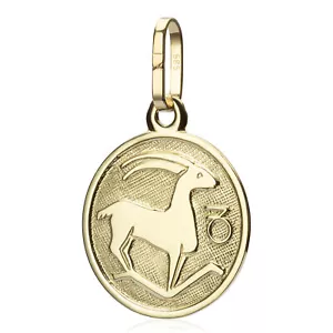 Kettenanhänger Sternzeichen Steinbock klein 585 Gelb Gold 12,3mm Zodiak Horoskop - Bild 1 von 1